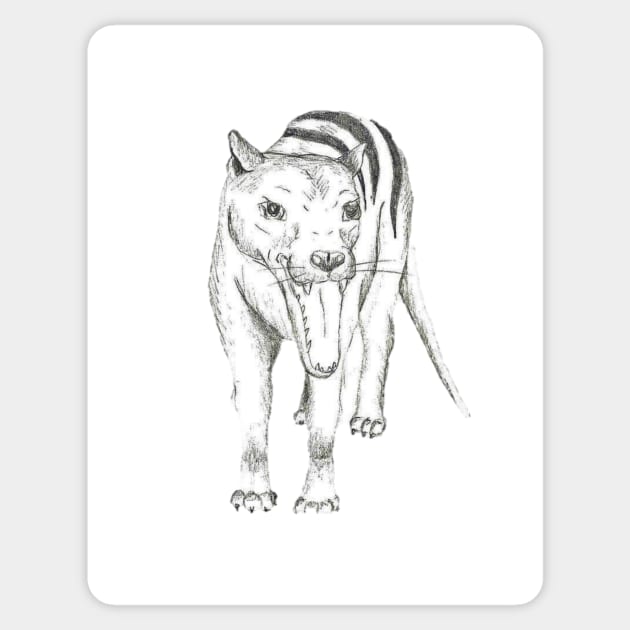 Thylacine Sticker by BeeBabette